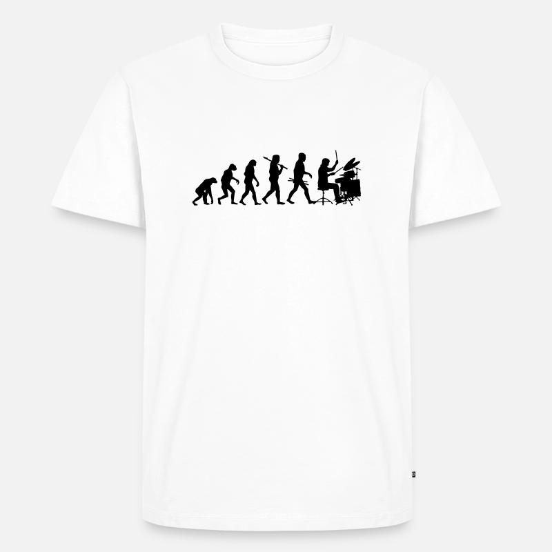 Schlagzeug Evolution Percussion Evolution - Männer Premium Bio T-Shirt - Weiß