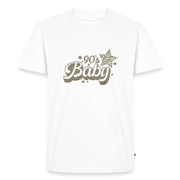 90s mignon 80s rétro vintage drôle cool nostalgie - T-shirt Premium bio Homme - blanc - Devant - Nico (187cm)