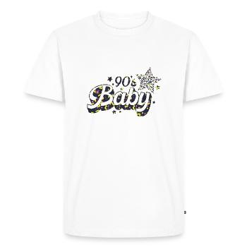 90s mignon 80s rétro vintage drôle cool nostalgie - T-shirt Premium bio Homme - blanc - Devant - Nico (187cm)