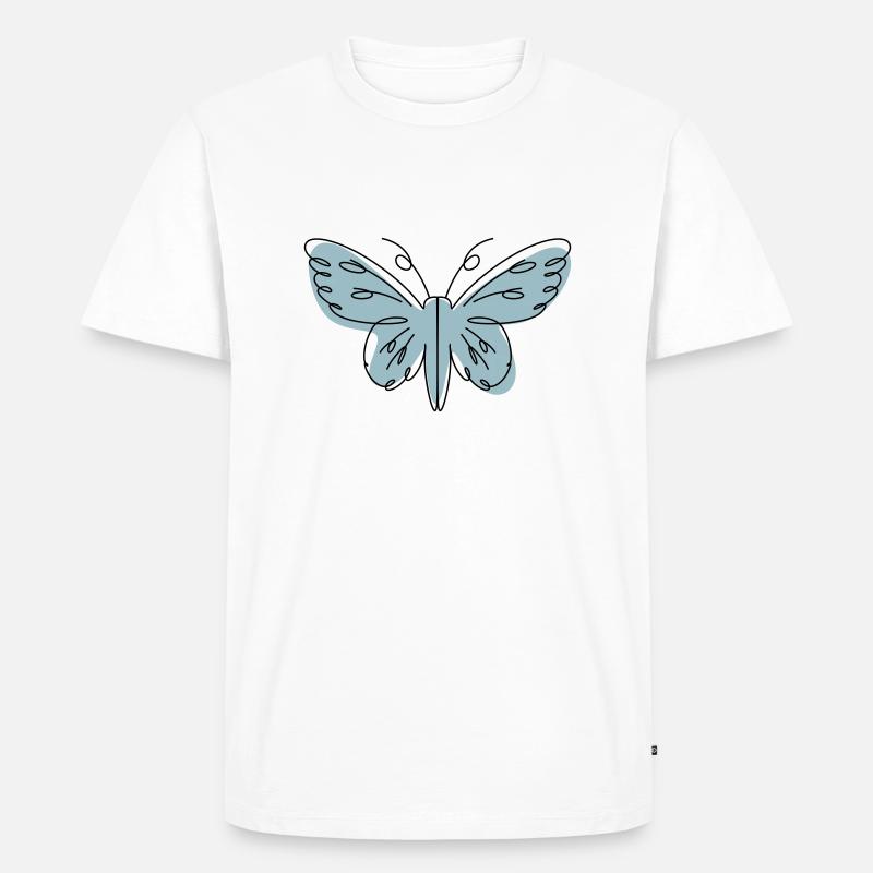 Abstraktes Design Schmetterling - Männer Premium Bio T-Shirt - Weiß
