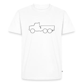 Oshkosh Truck Camion tout-terrain Terrain Minimaliste - T-shirt Premium bio Homme - blanc - Devant - Nico (187cm)
