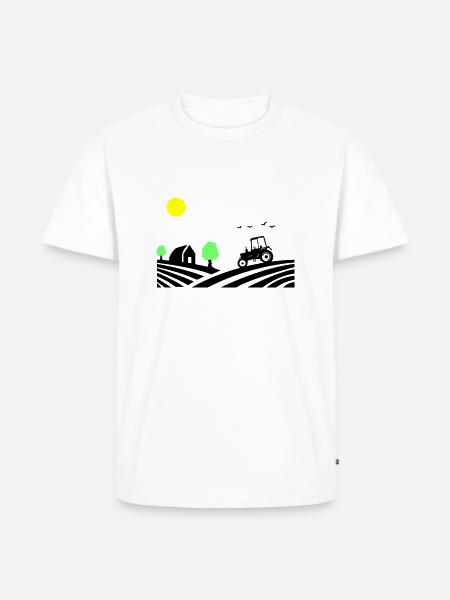 traktor farm - Männer Premium Bio T-Shirt - Weiß