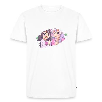 2 Kawaii Anime Cartoon Filles Rose - T-shirt Premium bio Homme - blanc - Devant - Nico (187cm)