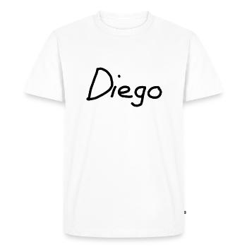 Diego - T-shirt Premium bio Homme - blanc - Devant - Nico (187cm)
