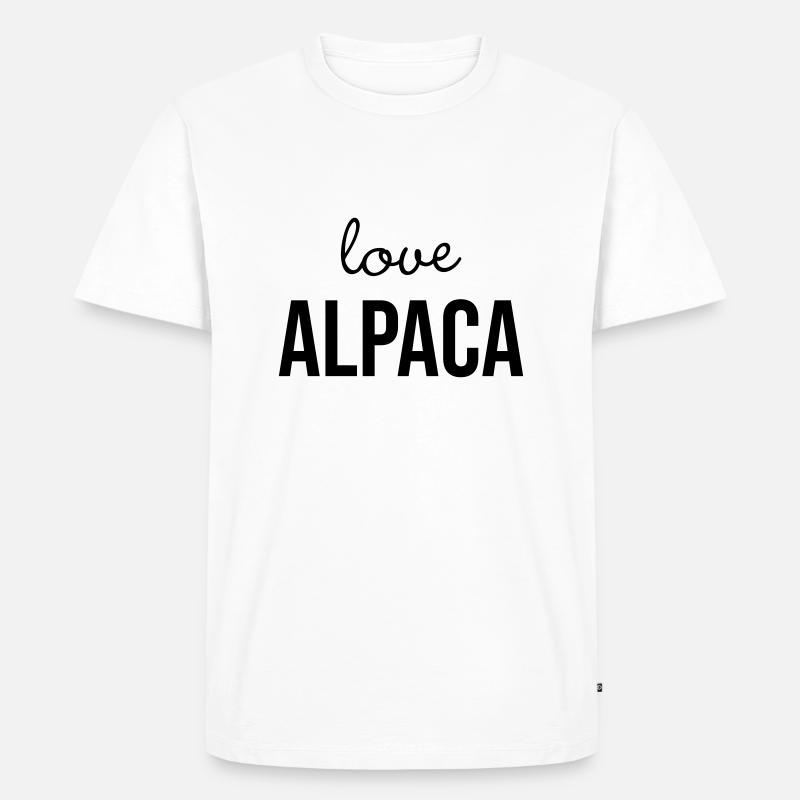 Love Alpaka - Männer Premium Bio T-Shirt - Weiß