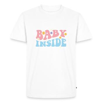 Baby Inside - Expecting Excitement Baby Shower - Men's Premium Organic T-Shirt - white - Front - Nico (187cm)