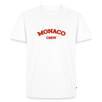 Monaco Crew - Monte Carlo - Mer Méditerranée - T-shirt Premium bio Homme - blanc - Devant - Nico (187cm)