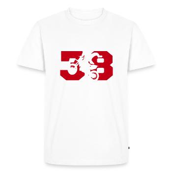 Moto 38 biker - Men's Premium Organic T-Shirt - white - Front - Nico (187cm)