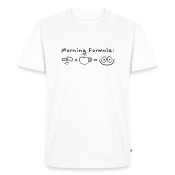 Formule du matin - T-shirt Premium bio Homme - blanc - Devant - Nico (187cm)