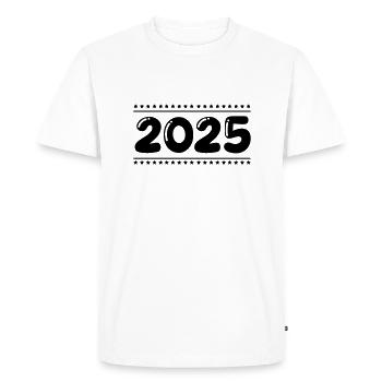 2025 - Men's Premium Organic T-Shirt - white - Front - Nico (187cm)