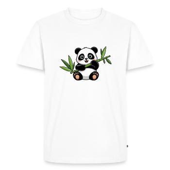 Panda heureux avec bambou - T-shirt Premium bio Homme - blanc - Devant - Nico (187cm)
