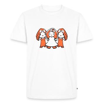 3 oiseaux équipe mariée filles trois petites amies mariage - T-shirt Premium bio Homme - blanc - Devant - Nico (187cm)