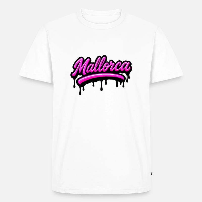 Mallorca Graffiti - Männer Premium Bio T-Shirt - Weiß