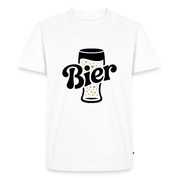 Bière - Logo drôle d’alcool - T-shirt Premium bio Homme - blanc - Devant - Nico (187cm)