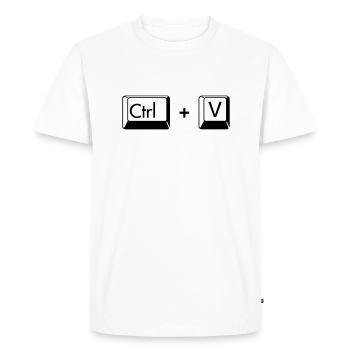 Copy paste funny gift for twins - Men's Premium Organic T-Shirt - white - Front - Nico (187cm)