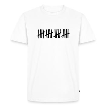 Tally 20 strokes - Men's Premium Organic T-Shirt - white - Front - Nico (187cm)
