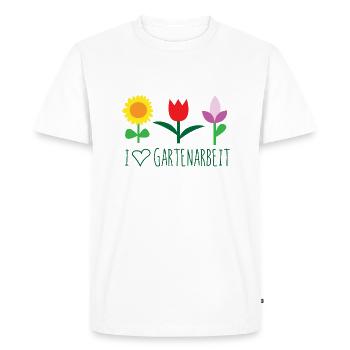 j'aime le travail de jardin - T-shirt Premium bio Homme - blanc - Devant - Nico (187cm)