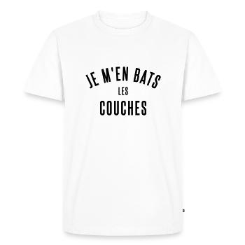couches - T-shirt Premium bio Homme - blanc - Devant - Nico (187cm)
