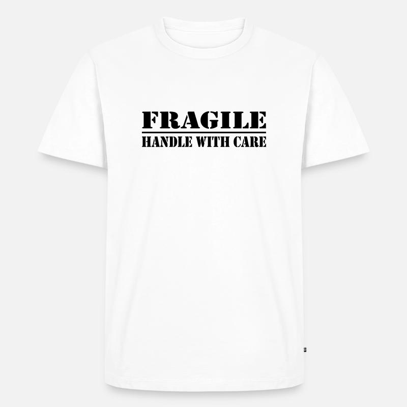 fragile - Männer Premium Bio T-Shirt - Weiß
