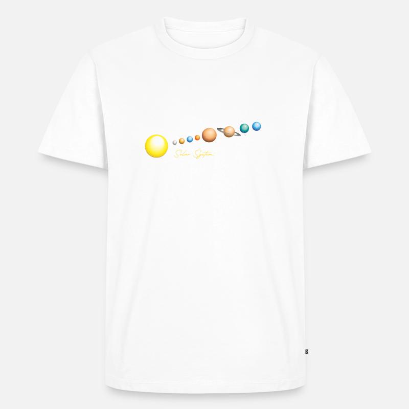 Solsystem - Herre Premium økologisk T-shirt - hvid