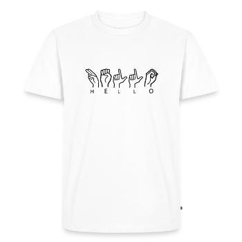 Hello black sign language - Men's Premium Organic T-Shirt - white - Front - Nico (187cm)