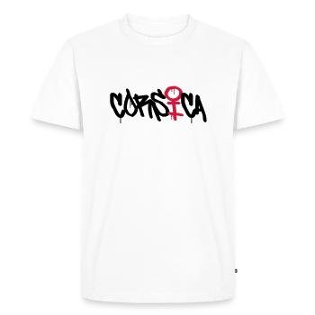 Corsica - Corse - T-shirt Premium bio Homme - blanc - Devant - Nico (187cm)