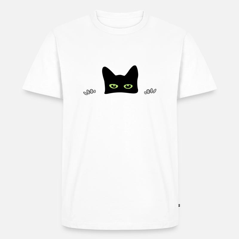 Peekaboo Katze - Männer Premium Bio T-Shirt - Weiß