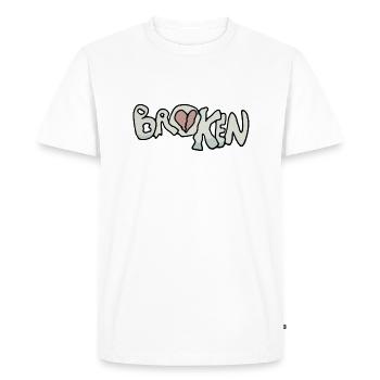 Broken Heart - Men's Premium Organic T-Shirt - white - Front - Nico (187cm)