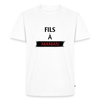 fils à maman - T-shirt Premium bio Homme - blanc - Devant - Nico (187cm)