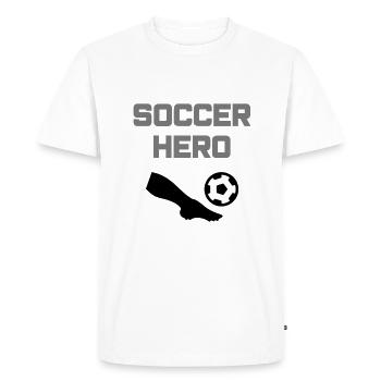 Héros du football (jambe, football) - T-shirt Premium bio Homme - blanc - Devant - Nico (187cm)