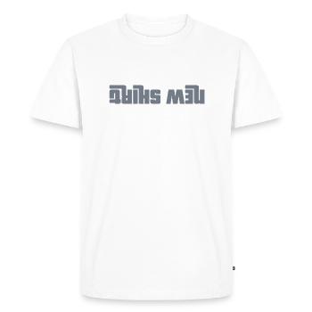 Nouveau T-shirt, nouvelle maison - T-shirt Premium bio Homme - blanc - Devant - Nico (187cm)