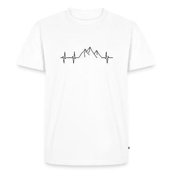 Montagnes Heartbeat - T-shirt Premium bio Homme - blanc - Devant - Nico (187cm)