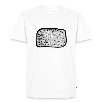 Litter box inspires Helge Schneider picture puzzles - Men's Premium Organic T-Shirt - white - Front - Nico (187cm)