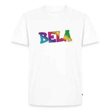 Bela - T-shirt Premium bio Homme - blanc - Devant - Nico (187cm)