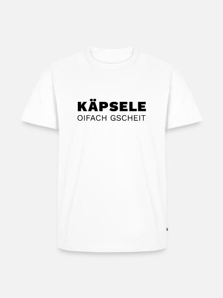 Käpsele oifach gscheit - Männer Premium Bio T-Shirt - Weiß