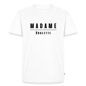 madame boulette - T-shirt Premium bio Homme - blanc - Devant - Nico (187cm)