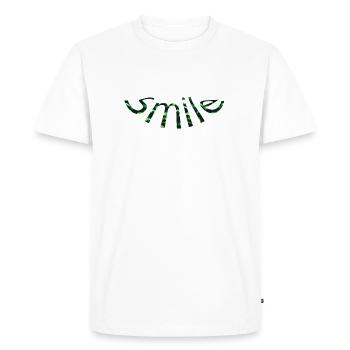 Smile Green - T-shirt Premium bio Homme - blanc - Devant - Nico (187cm)