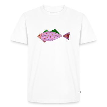 Poisson - T-shirt Premium bio Homme - blanc - Devant - Nico (187cm)