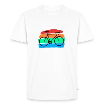 Bicyclette - T-shirt Premium bio Homme - blanc - Devant - Nico (187cm)
