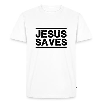 Jésus sauve - T-shirt Premium bio Homme - blanc - Devant - Nico (187cm)