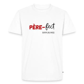 Père fect Depuis 1955 - T-shirt Premium bio Homme - blanc - Devant - Nico (187cm)