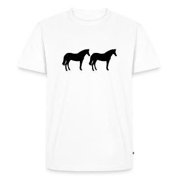 Chevaux - T-shirt Premium bio Homme - blanc - Devant - Nico (187cm)