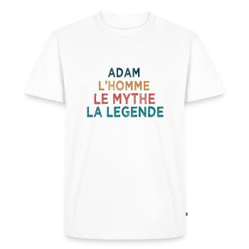 Adam la légende - T-shirt Premium bio Homme - blanc - Devant - Nico (187cm)