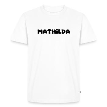Name - Mathilda - Men's Premium Organic T-Shirt - white - Front - Nico (187cm)