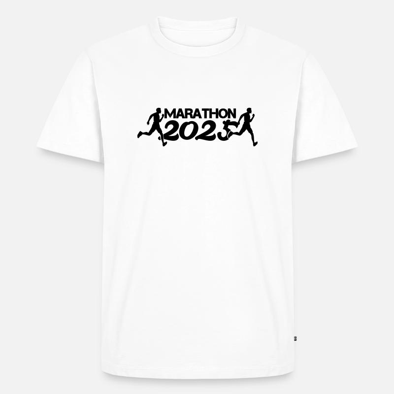marathon 2025 - Männer Premium Bio T-Shirt - Weiß