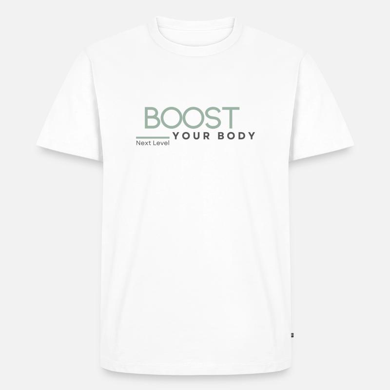 Boost Gross - Männer Premium Bio T-Shirt - Weiß