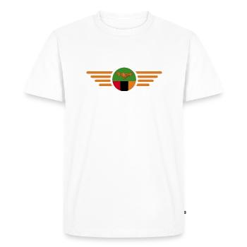 I Love Zambia, Elegance Style Design T-Shirt - Men's Premium Organic T-Shirt - white - Front - Nico (187cm)