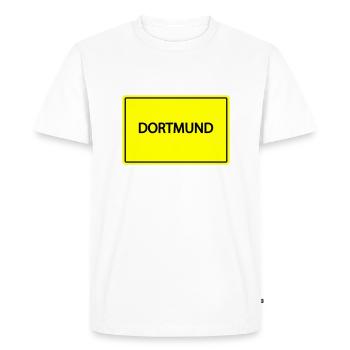 Town sign Dortmund - Men's Premium Organic T-Shirt - white - Front - Nico (187cm)