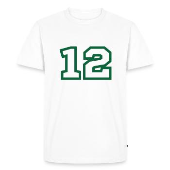 Number 12 green sport - Men's Premium Organic T-Shirt - white - Front - Nico (187cm)