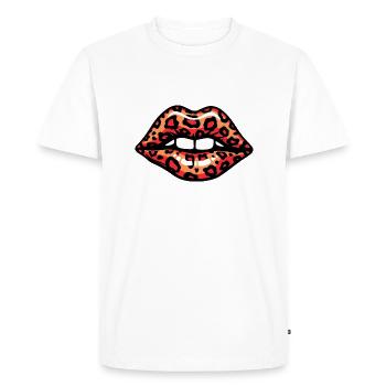 LEOPARD LIPS - Men's Premium Organic T-Shirt - white - Front - Nico (187cm)